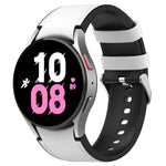 Per Samsung Galaxy Watch5 44mm / 40mm cinturino in pelle di silicone con fibbia argento, S, L