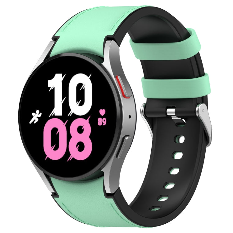 Per Samsung Galaxy Watch5 44mm / 40mm cinturino in pelle di silicone con fibbia argento, S, L