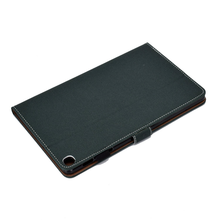 Filo per cucire Custodia in pelle piatta orizzontale tinta unita con funzione sleep e copripenna e striscia antiscivolo e slot per schede e supporto, For Galaxy Tab S6 Lite