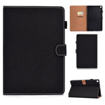 Filo per cucire Custodia in pelle piatta orizzontale tinta unita con funzione sleep e copripenna e striscia antiscivolo e slot per schede e supporto, For Galaxy Tab S6 Lite