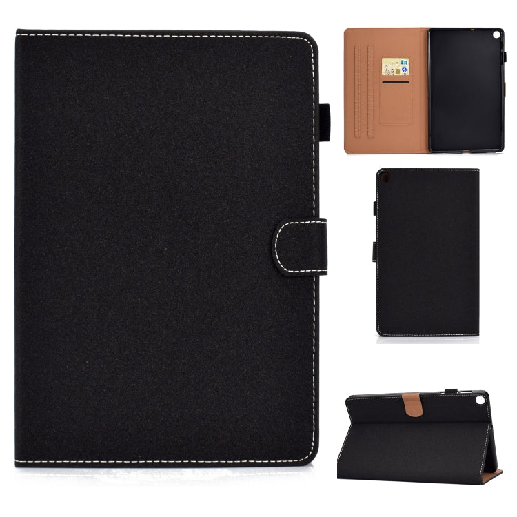 Filo per cucire Custodia in pelle piatta orizzontale tinta unita con funzione sleep e copripenna e striscia antiscivolo e slot per schede e supporto, For Galaxy Tab S6 Lite