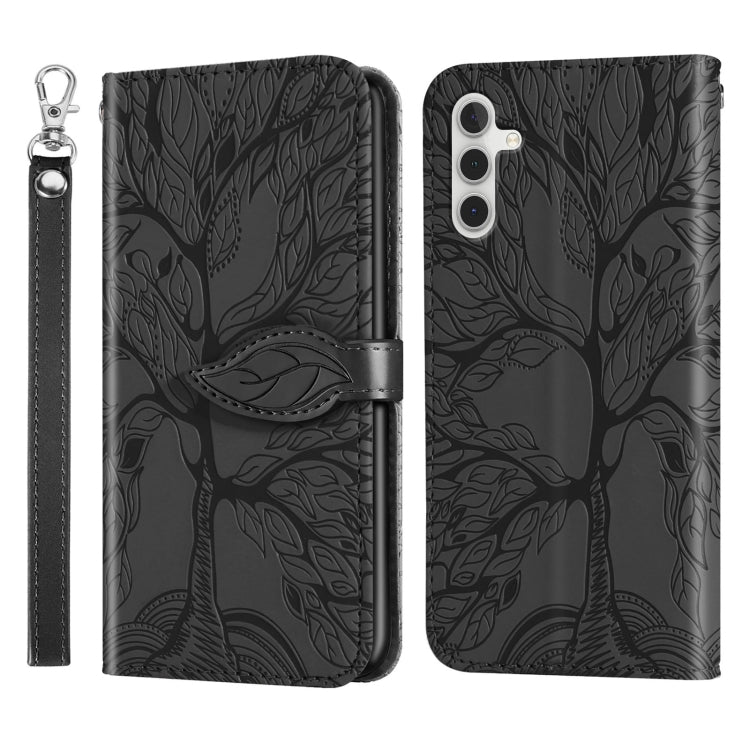 Custodia per telefono in pelle con motivo in rilievo dell'albero della vita, For Samsung Galaxy A14 5G, For Samsung Galaxy S23 5G, For Samsung Galaxy S23+ 5G, For Samsung Galaxy S23 Ultra 5G