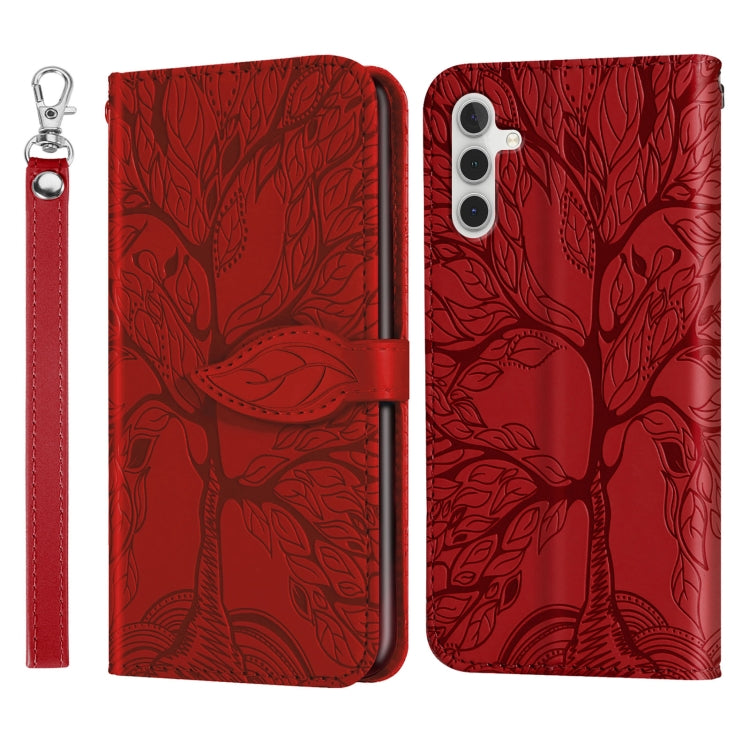 Custodia per telefono in pelle con motivo in rilievo dell'albero della vita, For Samsung Galaxy A14 5G, For Samsung Galaxy S23 5G, For Samsung Galaxy S23+ 5G, For Samsung Galaxy S23 Ultra 5G