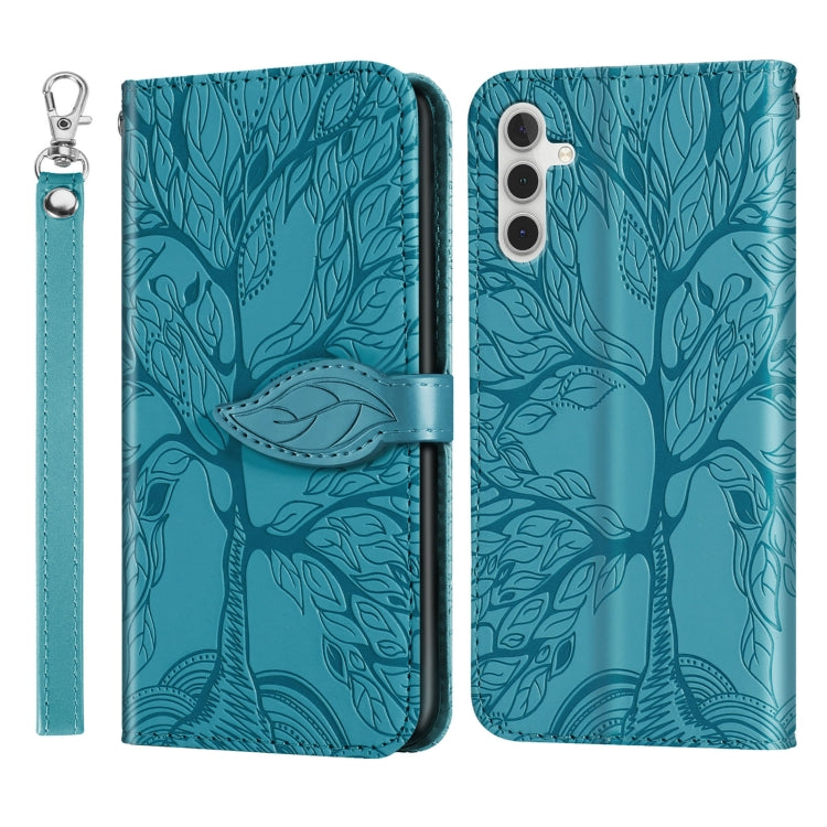 Custodia per telefono in pelle con motivo in rilievo dell'albero della vita, For Samsung Galaxy A14 5G, For Samsung Galaxy S23 5G, For Samsung Galaxy S23+ 5G, For Samsung Galaxy S23 Ultra 5G