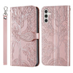 Custodia per telefono in pelle con motivo in rilievo dell'albero della vita, For Samsung Galaxy A14 5G, For Samsung Galaxy S23 5G, For Samsung Galaxy S23+ 5G, For Samsung Galaxy S23 Ultra 5G