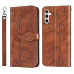 Custodia per telefono in pelle con motivo in rilievo dell'albero della vita, For Samsung Galaxy A14 5G, For Samsung Galaxy S23 5G, For Samsung Galaxy S23+ 5G, For Samsung Galaxy S23 Ultra 5G