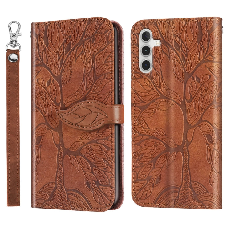 Custodia per telefono in pelle con motivo in rilievo dell'albero della vita, For Samsung Galaxy A14 5G, For Samsung Galaxy S23 5G, For Samsung Galaxy S23+ 5G, For Samsung Galaxy S23 Ultra 5G