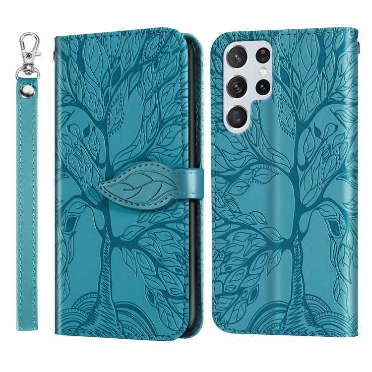 Custodia per telefono in pelle con motivo in rilievo dell'albero della vita, For Samsung Galaxy A14 5G, For Samsung Galaxy S23 5G, For Samsung Galaxy S23+ 5G, For Samsung Galaxy S23 Ultra 5G