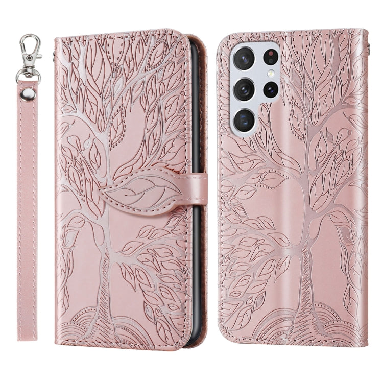 Custodia per telefono in pelle con motivo in rilievo dell'albero della vita, For Samsung Galaxy A14 5G, For Samsung Galaxy S23 5G, For Samsung Galaxy S23+ 5G, For Samsung Galaxy S23 Ultra 5G