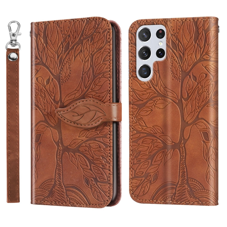 Custodia per telefono in pelle con motivo in rilievo dell'albero della vita, For Samsung Galaxy A14 5G, For Samsung Galaxy S23 5G, For Samsung Galaxy S23+ 5G, For Samsung Galaxy S23 Ultra 5G