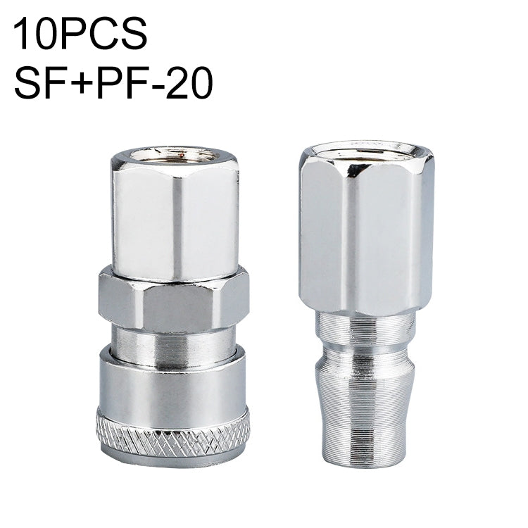 Connettore pneumatico a montaggio rapido per tubo dell'aria autobloccante tipo C da 10 pezzi, SF+PF-20, SF+PF-30, SF+PF-40, SH+PH-20, SH+PH-30, SH+PH-40, SM+PM-20, SM+PM-30, SM+PM-40, SP+PP-20, SP+PP-30, SP+PP-40