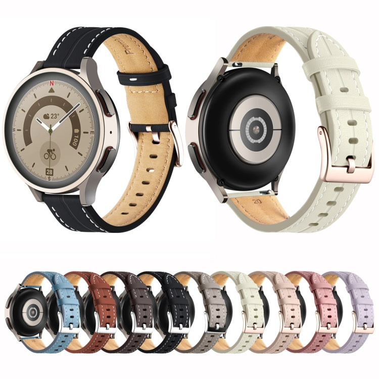 Cinturino in pelle scanalata 20mm e 22mm per Galaxy Watch