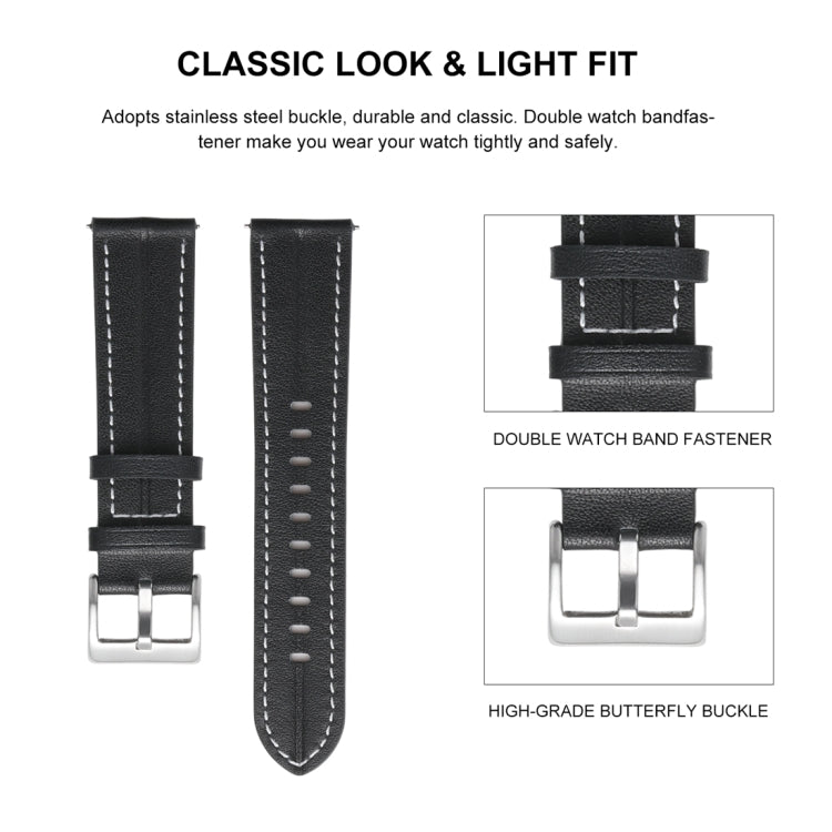 Cinturino in pelle scanalata 20mm e 22mm per Galaxy Watch