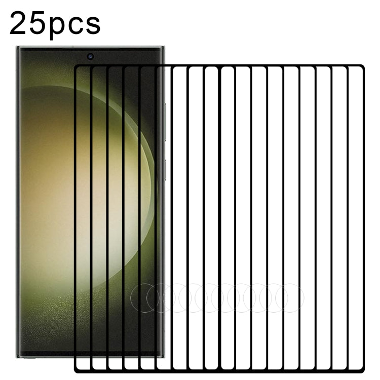 Pellicola in vetro temperato con colla a schermo intero con bordo curvo 3D da 25 pezzi, For Samsung Galaxy S23 5G (25pcs), For Samsung Galaxy S23+ 5G (25pcs), For Samsung Galaxy S23 Ultra 5G (25pcs)