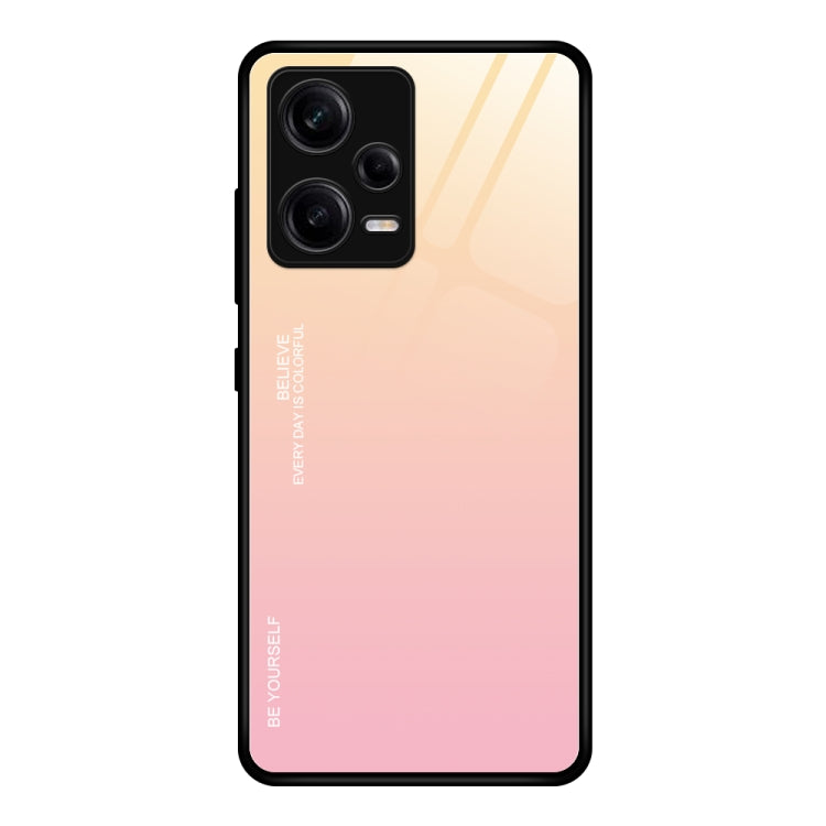 Custodia per telefono in vetro a colori sfumati, For Xiaomi Redmi Note 12 China, For Xiaomi Redmi Note 12 Pro 5G China, For Xiaomi Redmi Note 12 Pro+ China
