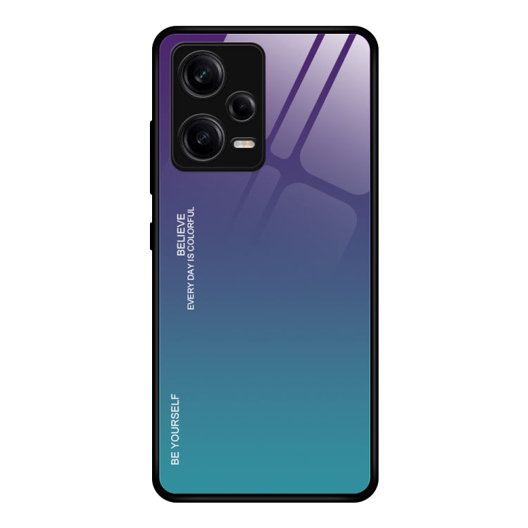 Custodia per telefono in vetro a colori sfumati, For Xiaomi Redmi Note 12 China, For Xiaomi Redmi Note 12 Pro 5G China, For Xiaomi Redmi Note 12 Pro+ China