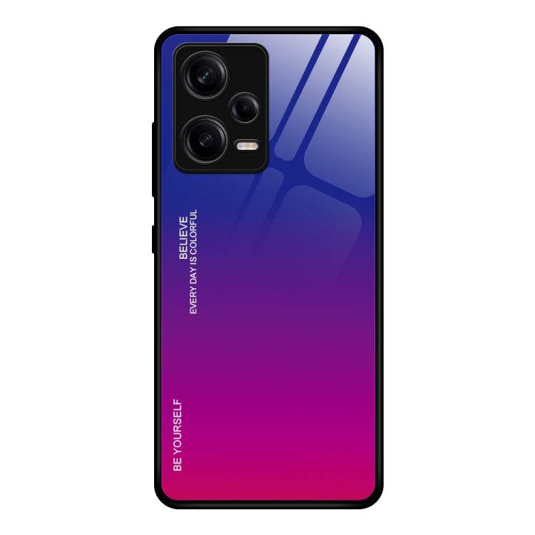 Custodia per telefono in vetro a colori sfumati, For Xiaomi Redmi Note 12 China, For Xiaomi Redmi Note 12 Pro 5G China, For Xiaomi Redmi Note 12 Pro+ China