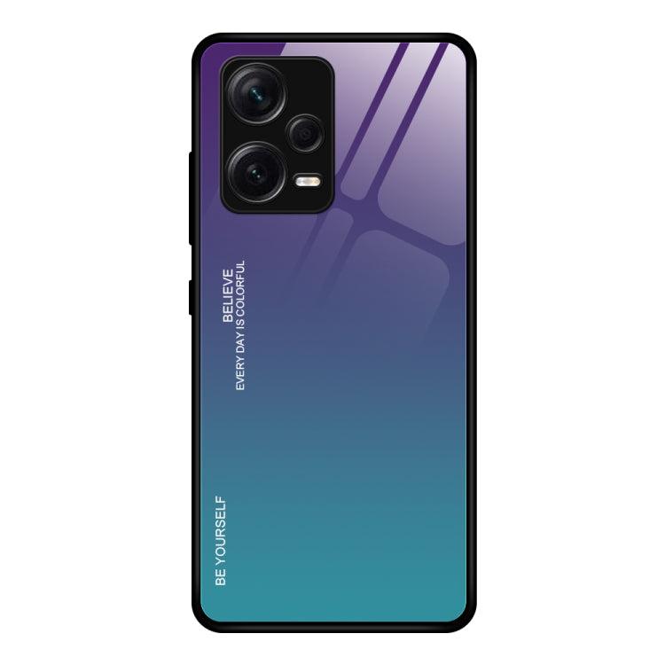 Custodia per telefono in vetro a colori sfumati, For Xiaomi Redmi Note 12 China, For Xiaomi Redmi Note 12 Pro 5G China, For Xiaomi Redmi Note 12 Pro+ China