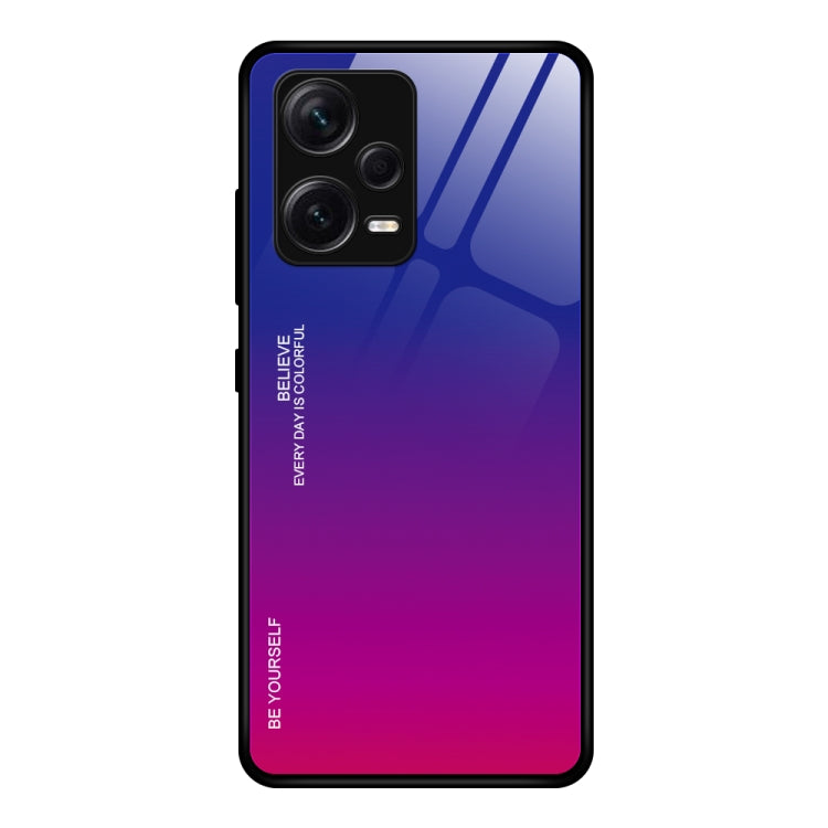 Custodia per telefono in vetro a colori sfumati, For Xiaomi Redmi Note 12 China, For Xiaomi Redmi Note 12 Pro 5G China, For Xiaomi Redmi Note 12 Pro+ China
