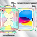 Custodia per tablet robusta e resistente con cavalletto a farfalla, For iPad 10th Gen 10.9 2022