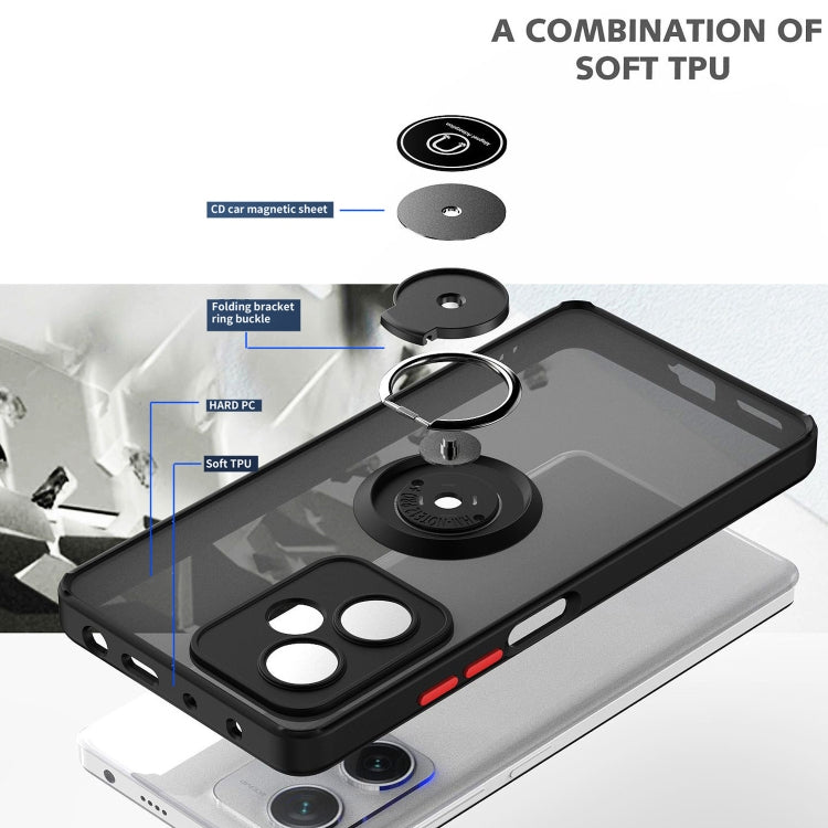 Custodia per telefono con supporto ad anello in TPU + PC serie Q Shadow 1, For Xiaomi Redmi Note 12 China, For Xiaomi Redmi Note 12 Pro 5G China, For Xiaomi Redmi Note 12 Pro+ China