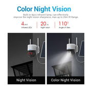 ESCAM QF170 Telecamera solare audio bidirezionale per visione notturna a colori WiFi da 2 MP, QF170
