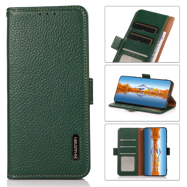 KHAZNEH Custodia per telefono RFID in vera pelle Litchi magnetica laterale, For Xiaomi Redmi Note 12 China, For Xiaomi Redmi Note 12 Pro 5G China, For Xiaomi Redmi Note 12 Pro+ China / Redmi Note 12 Explorer