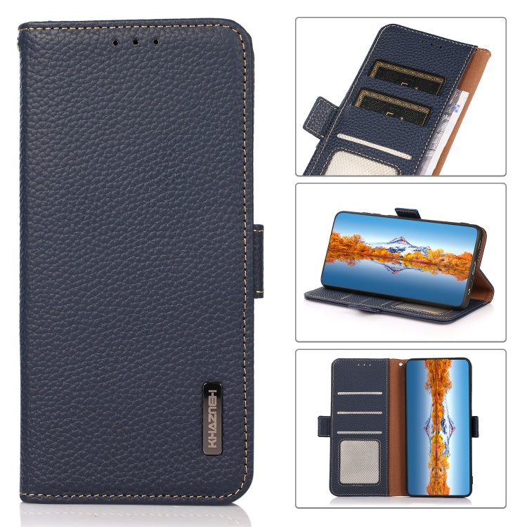 KHAZNEH Custodia per telefono RFID in vera pelle Litchi magnetica laterale, For Xiaomi Redmi Note 12 China, For Xiaomi Redmi Note 12 Pro 5G China, For Xiaomi Redmi Note 12 Pro+ China / Redmi Note 12 Explorer