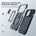 Custodia per telefono JOYROOM PC + TPU antiurto a doppio strato con supporto girevole, For iPhone 14, For iPhone 14 Pro, For iPhone 14 Plus, For iPhone 14 Pro Max