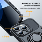 Custodia per telefono JOYROOM PC + TPU antiurto a doppio strato con supporto girevole, For iPhone 14, For iPhone 14 Pro, For iPhone 14 Plus, For iPhone 14 Pro Max