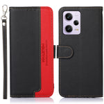 KHAZNEH Custodia per telefono RFID in pelle con texture Litchi, For Xiaomi Redmi Note 12 Pro+ China