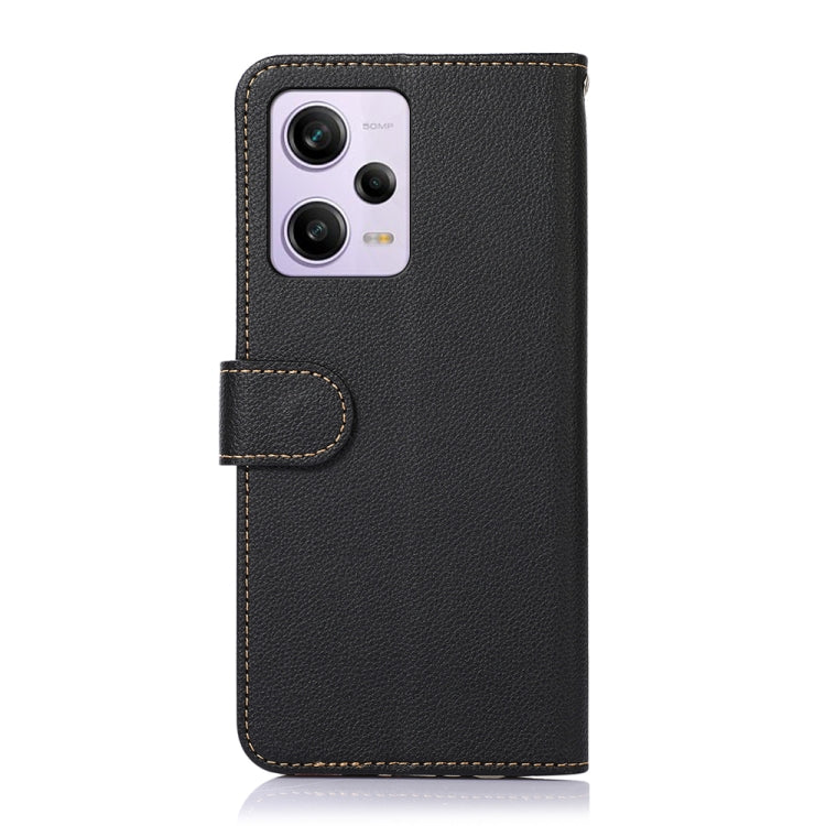 KHAZNEH Custodia per telefono RFID in pelle con texture Litchi, For Xiaomi Redmi Note 12 Pro+ China