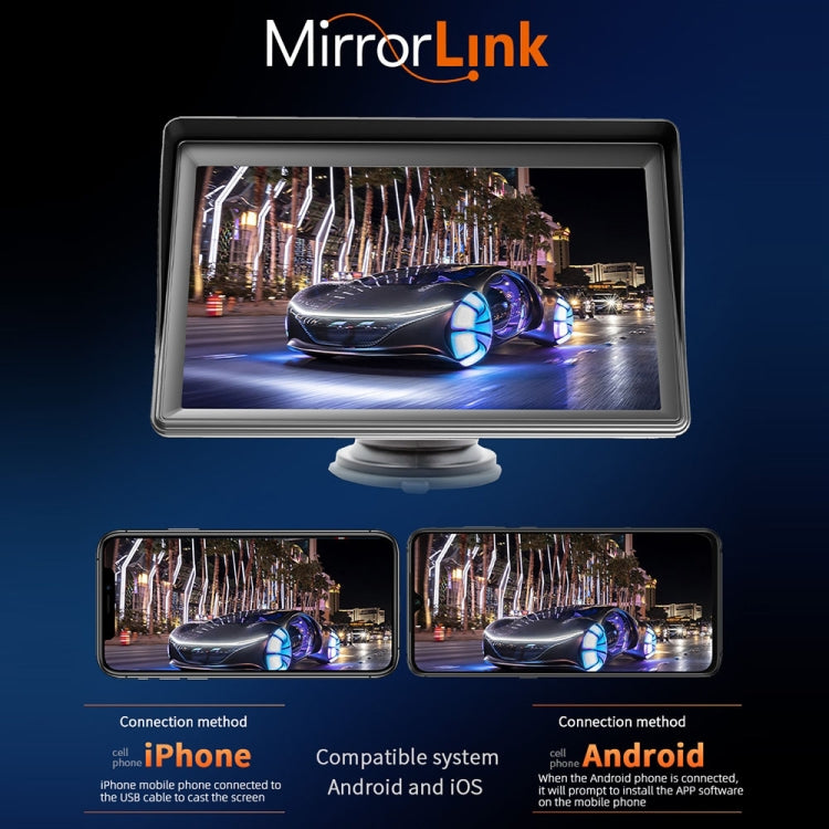 Lettore multimediale radio CarPlay wireless da 7 pollici 1080P IPS Touch Screen MP5 radio Monitor Bluetooth, B600W