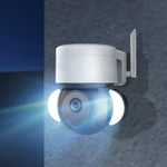 Telecamera sicurezza 4MP con proiettore e audio bidirezionale