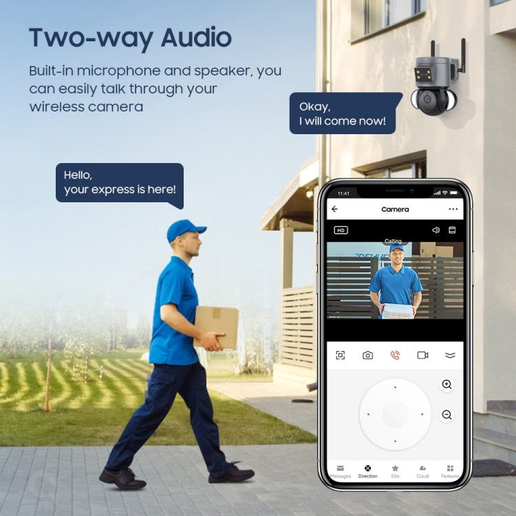 Telecamera di sicurezza 4MP 4G con audio bidirezionale
