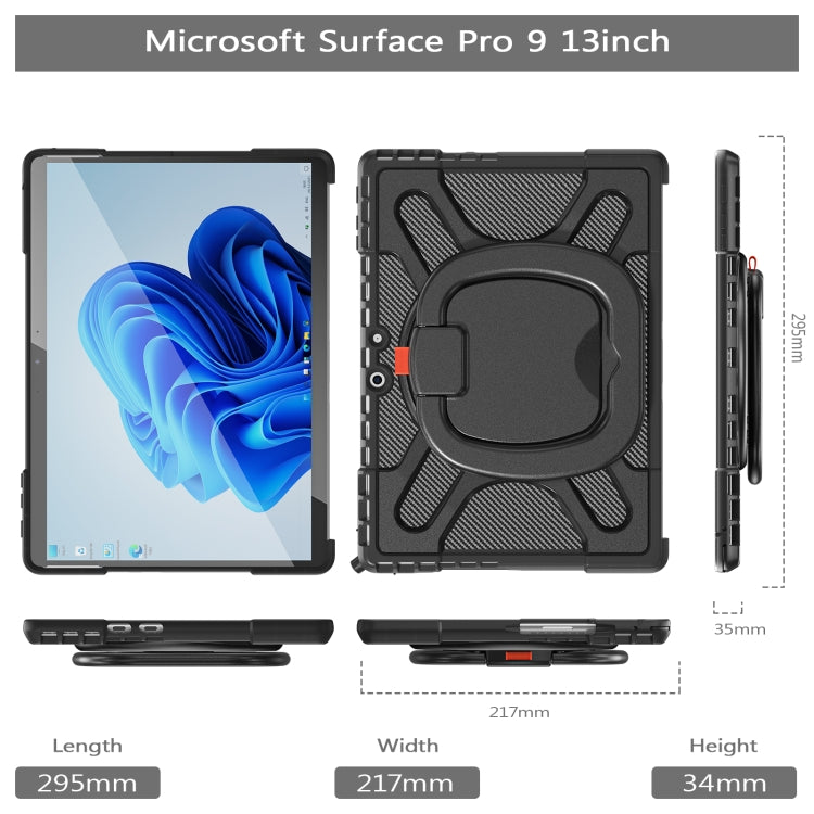 Custodia per tablet antiurto con cavalletto girevole, For MicroSoft Surface Pro 9