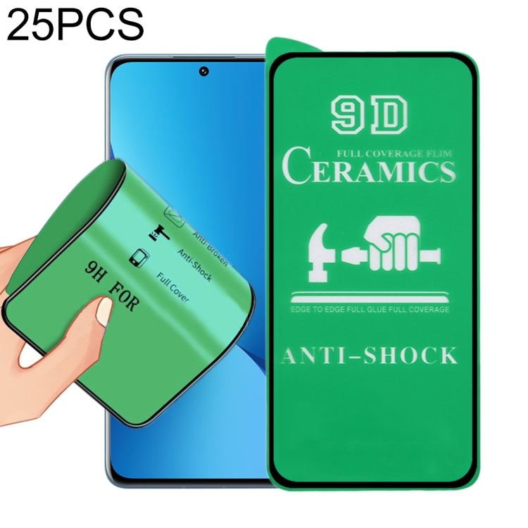 Pellicola ceramica a colla a schermo intero 25 pezzi 9D, For Xiaomi 13 (25 PCS), For Xiaomi 13 Pro (25 PCS)