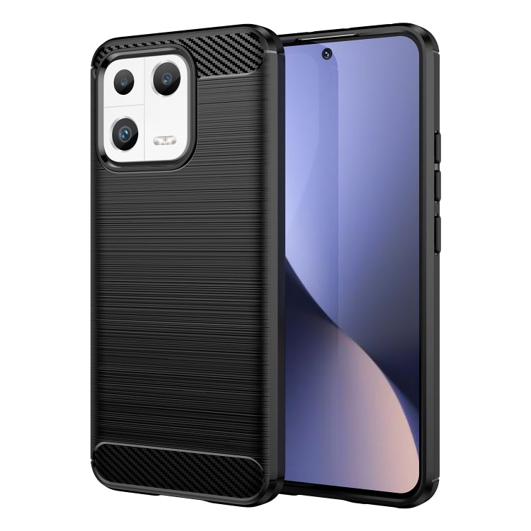 Custodia per telefono TPU in fibra di carbonio con trama spazzolata, For Xiaomi 13, For Xiaomi 13 Pro