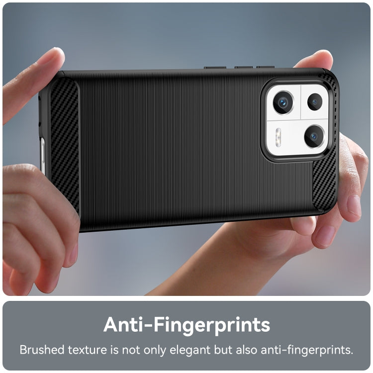 Custodia per telefono TPU in fibra di carbonio con trama spazzolata, For Xiaomi 13, For Xiaomi 13 Pro