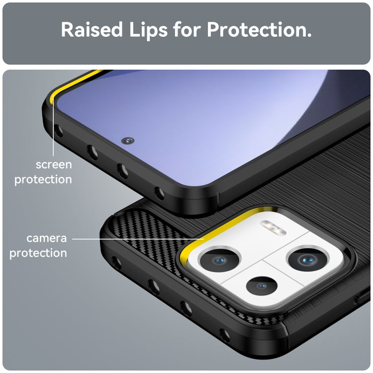 Custodia per telefono TPU in fibra di carbonio con trama spazzolata, For Xiaomi 13, For Xiaomi 13 Pro
