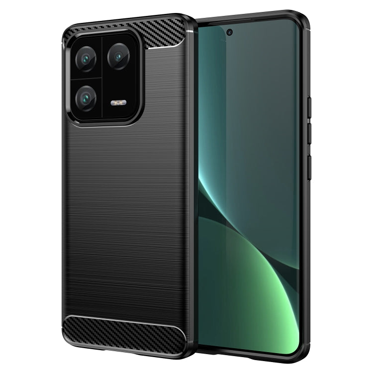 Custodia per telefono TPU in fibra di carbonio con trama spazzolata, For Xiaomi 13, For Xiaomi 13 Pro