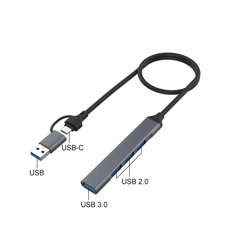 Onten OT-UCA9701 Docking station HUB multifunzione portatile 2 in 1 a 4 porte, UCA9701