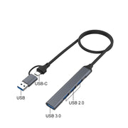 Onten OT-UCA9701 Docking station HUB multifunzione portatile 2 in 1 a 4 porte, UCA9701