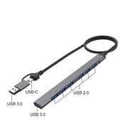 Onten OT-UCA9702 Docking station HUB portatile multifunzionale 2 in 1 a 7 porte, UCA9702