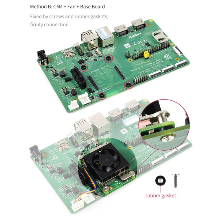 Ventola di raffreddamento 3007 dedicata Waveshare per modulo di calcolo Raspberry Pi 4 CM4, 5V, 12V