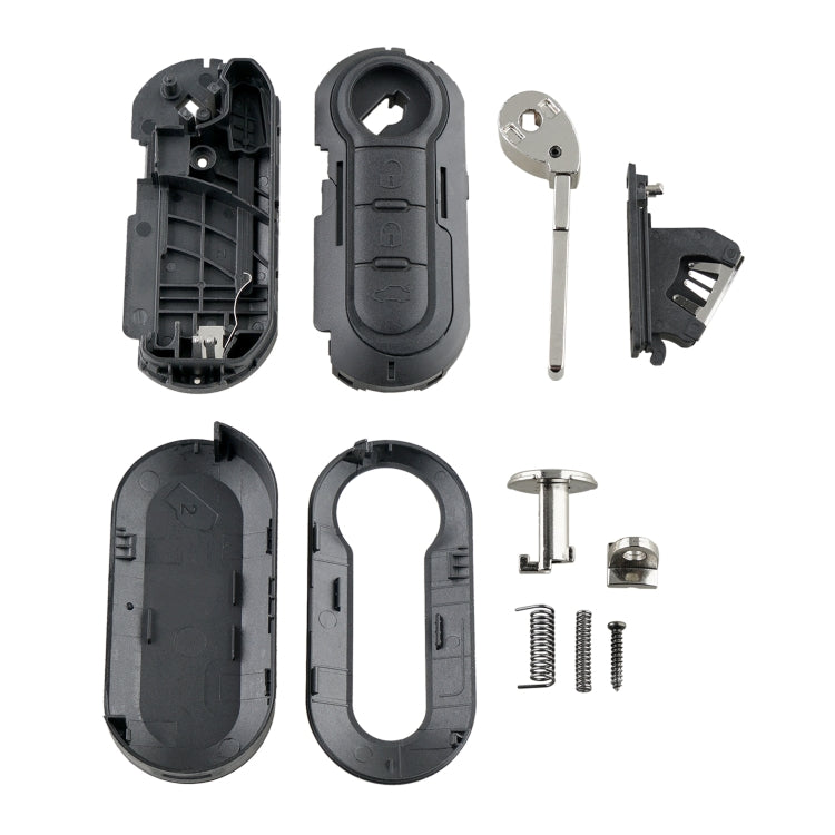 Per portachiavi per auto pieghevole a 3 pulsanti Fiat Guscio telecomando SIP22, Black Switch Button, White Switch Button, Black Special Button, White Switch Trunk Button