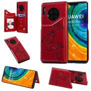 Custodia protettiva antiurto con motivo a farfalla in rilievo con supporto, slot per schede e cornice per foto, For Huawei Mate30, For Huawei Mate30 Pro
