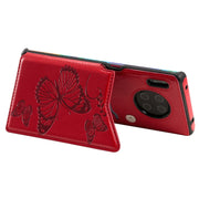 Custodia protettiva antiurto con motivo a farfalla in rilievo con supporto, slot per schede e cornice per foto, For Huawei Mate30, For Huawei Mate30 Pro
