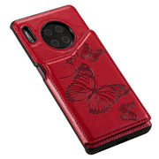 Custodia protettiva antiurto con motivo a farfalla in rilievo con supporto, slot per schede e cornice per foto, For Huawei Mate30, For Huawei Mate30 Pro