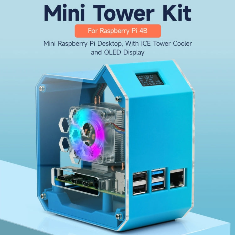 Mini torri luminose LED con ventola per Raspberry Pi 4B